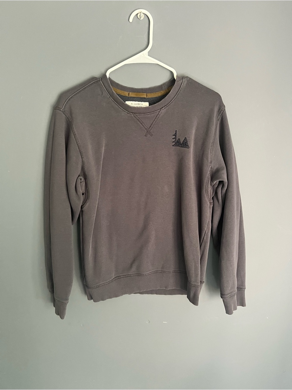 REI Co-op Crewneck Sweatshirt Mens Size S Embroidered Raglan Pullover